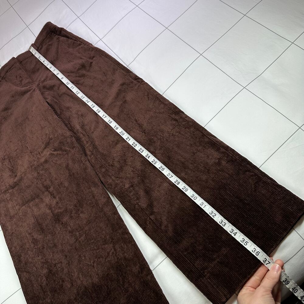 J.Crew Pants Womens 2 Petite Brown Wide Leg Trouser Stretch Corduroy Academia - Picture 12 of 13